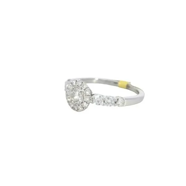 Platinum Diamond Halo Ring Image 3 Bryan Jewelry Prattville, AL