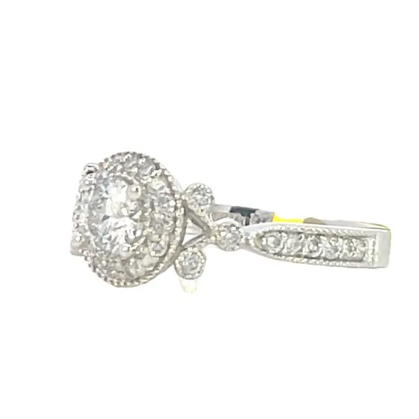 Diamond halo ring in 14kw Image 2 Bryan Jewelry Prattville, AL