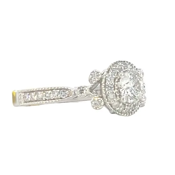Diamond halo ring in 14kw Image 3 Bryan Jewelry Prattville, AL