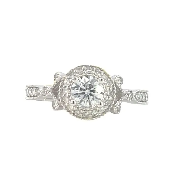 Diamond halo ring in 14kw Bryan Jewelry Prattville, AL