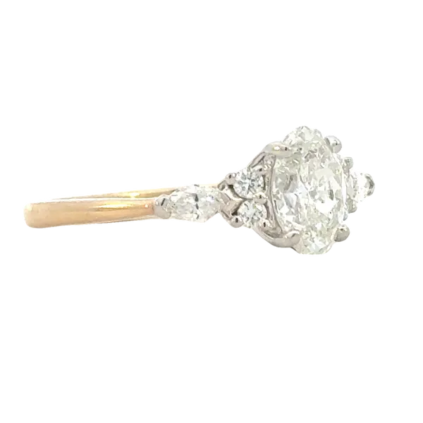 1ct mined oval center GIA 2497584288-1.22ctw -14kw Image 3 Bryan Jewelry Prattville, AL