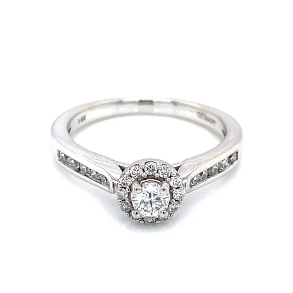 Halo Framed Round Diamond Engagement Ring Image 4 Bryan Jewelry Prattville, AL