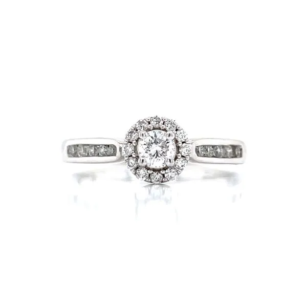Halo Framed Round Diamond Engagement Ring Image 5 Bryan Jewelry Prattville, AL