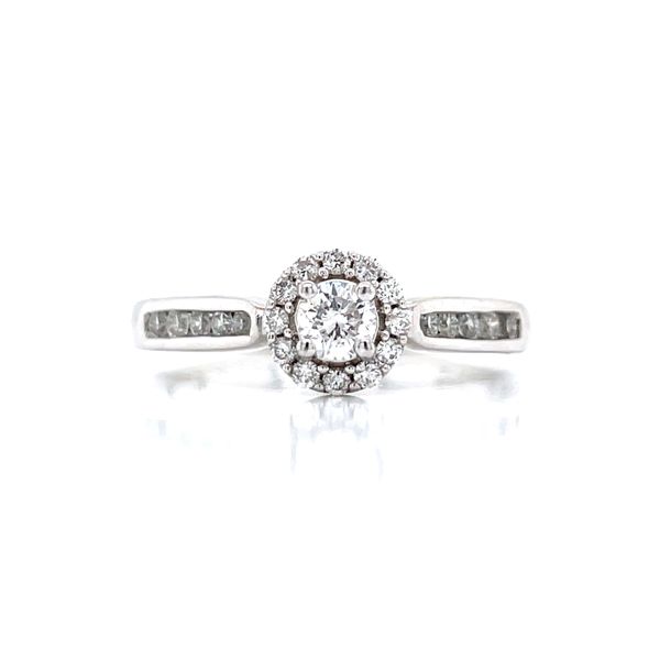 Halo Framed Round Diamond Engagement Ring Image 5 Bryan Jewelry Prattville, AL