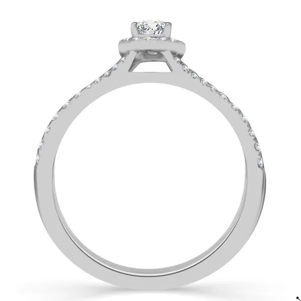 Oval Diamond with Halo Engagement Ring in 14kt white gold Image 4 Bryan Jewelry Prattville, AL