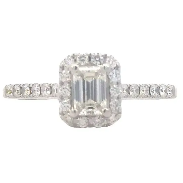Elegant Emerald Cut Engagement Ring in 14kw Bryan Jewelry Prattville, AL