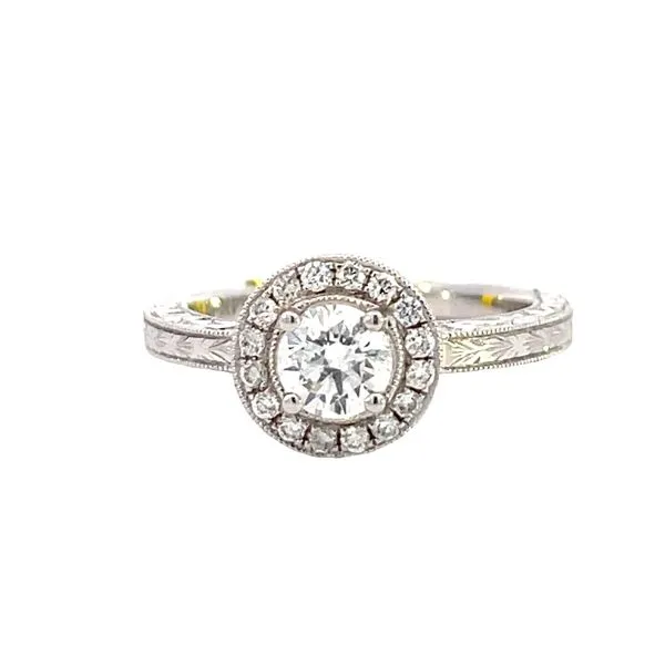 .58ctw Diamond halo engagement ring in 14kw Bryan Jewelry Prattville, AL