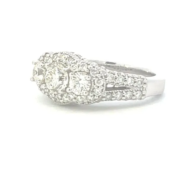Three stone center with halo Image 2 Bryan Jewelry Prattville, AL