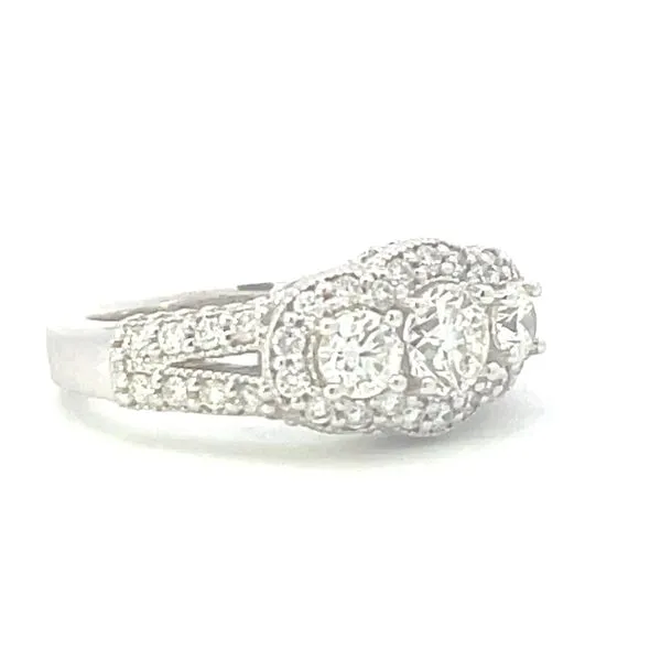 Three stone center with halo Image 3 Bryan Jewelry Prattville, AL