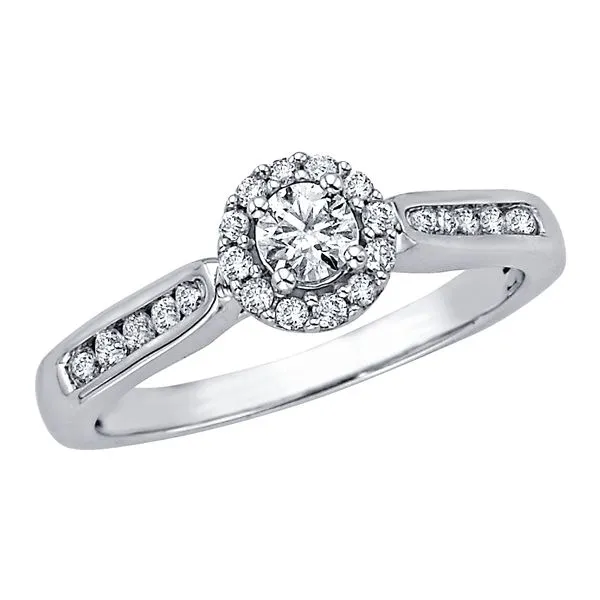 Halo Framed Round Diamond Engagement Ring Image 3 Bryan Jewelry Prattville, AL
