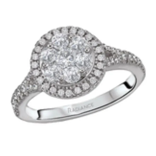 14KW RADIANCE ROUND HALO DIAMOND RING 3/4CTW Bryan Jewelry Prattville, AL