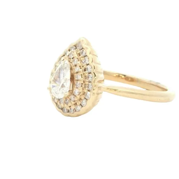 14ky Pear shaped double halo ring Image 4 Bryan Jewelry Prattville, AL
