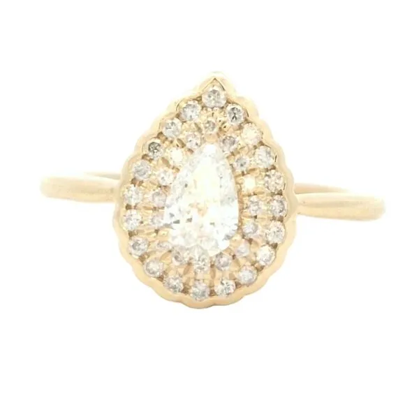 14ky Pear shaped double halo ring Bryan Jewelry Prattville, AL
