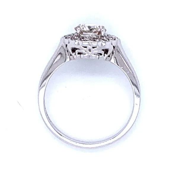 Diamond Halo Engagement Ring in 14kw Image 4 Bryan Jewelry Prattville, AL