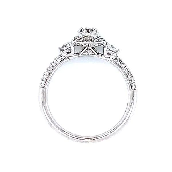 Three Stone with Halo center Engagement Ring Image 4 Bryan Jewelry Prattville, AL