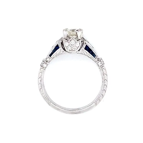 A vintage style14kw diamond and sapphire ring with .45ct center Image 4 Bryan Jewelry Prattville, AL