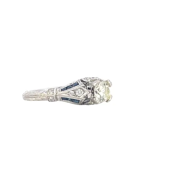 A vintage style14kw diamond and sapphire ring with .45ct center Image 5 Bryan Jewelry Prattville, AL