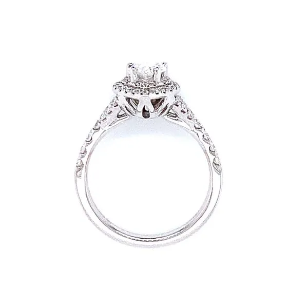 Double Halo Pear Shape Engagement Ring in 14kw Image 3 Bryan Jewelry Prattville, AL