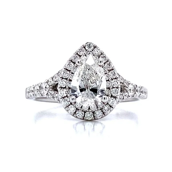 Double Halo Pear Shape Engagement Ring in 14kw Bryan Jewelry Prattville, AL
