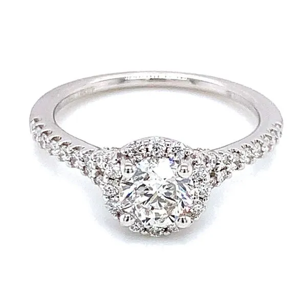 Romance Round Halo Engagement Ring in 14kw Image 2 Bryan Jewelry Prattville, AL