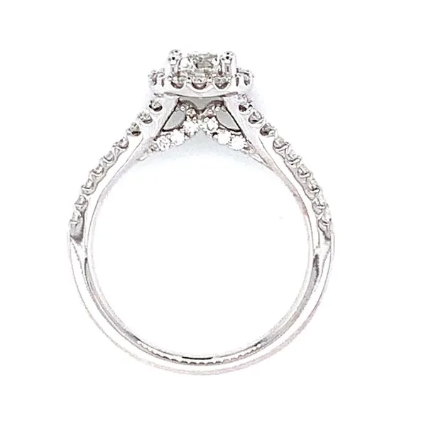 Romance Round Halo Engagement Ring in 14kw Image 3 Bryan Jewelry Prattville, AL