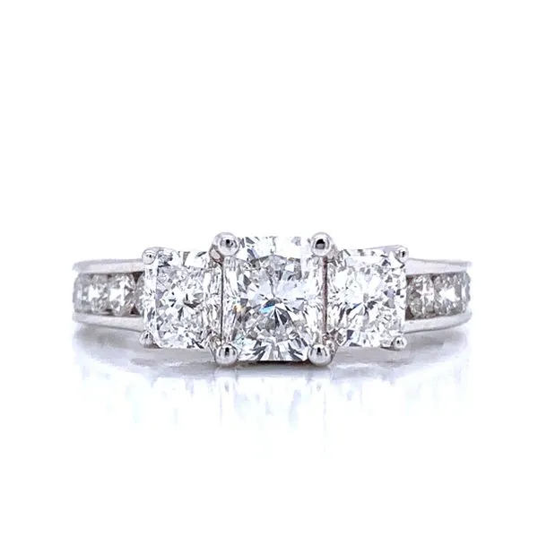 Radiant Three Stone Diamond Ring Image 3 Bryan Jewelry Prattville, AL