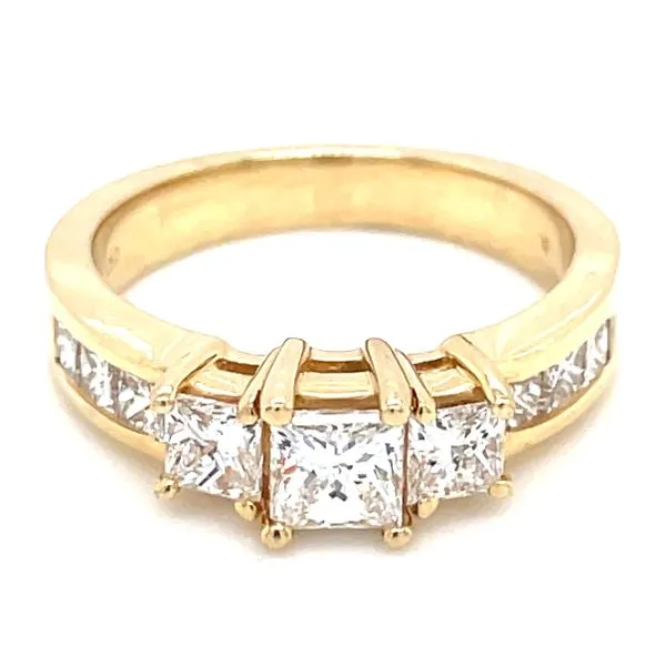 1 1/2ctw Princess Cut Three Stone -14ky Image 3 Bryan Jewelry Prattville, AL