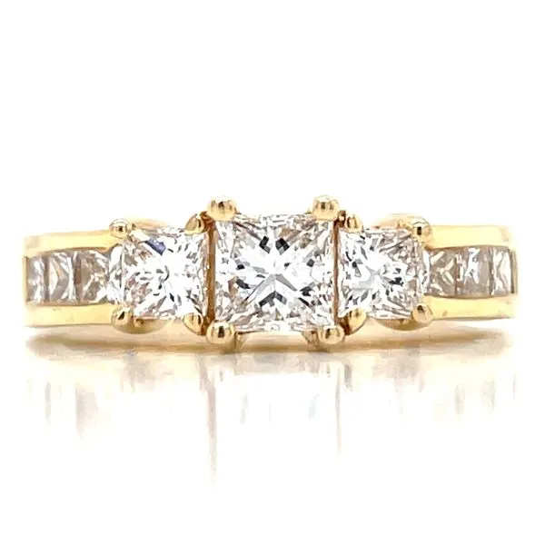 1 1/2ctw Princess Cut Three Stone -14ky Bryan Jewelry Prattville, AL