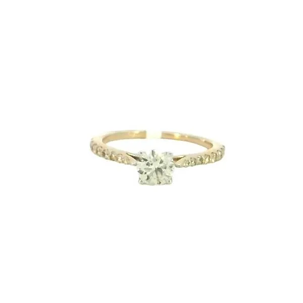 Cathedral Style Diamond Accented Solitaire Engagement Ring in 14ky Bryan Jewelry Prattville, AL