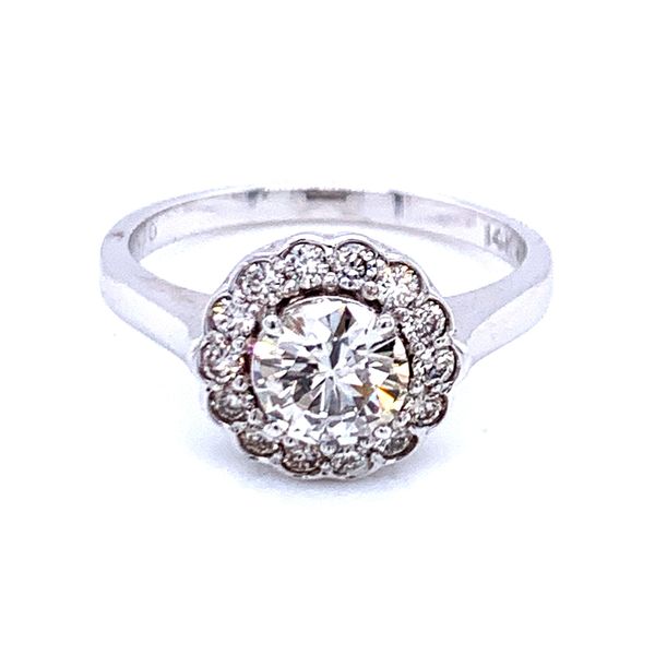 1ctw Diamond Halo Engagement Ring in 14kw Image 2 Bryan Jewelry Prattville, AL