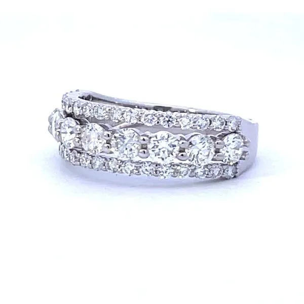 3 Row Raised Center Diamond band-1 1/2ctw Image 2 Bryan Jewelry Prattville, AL