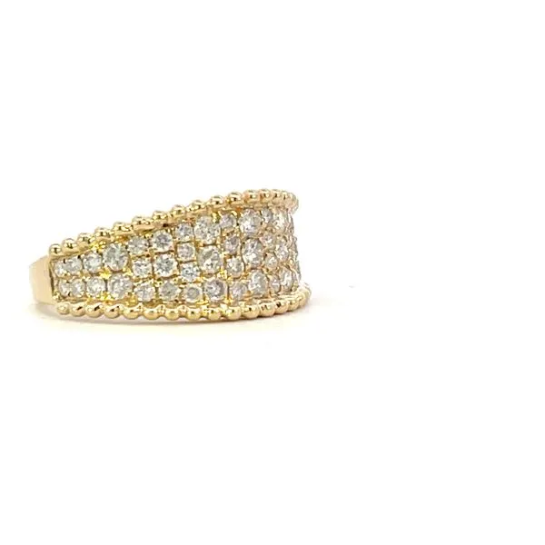 Pave 1ctw diamond band with beaded edge-14ky 9.4-2.3 Image 2 Bryan Jewelry Prattville, AL