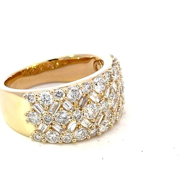 2ctw 14ky baguette & round diamond band -10.2mm tapers to 4.2mm Image 2 Bryan Jewelry Prattville, AL