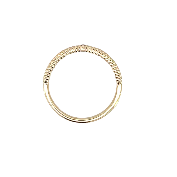 High polished Gypsy set Diamond Band with Beaded Edge-14ky Image 4 Bryan Jewelry Prattville, AL