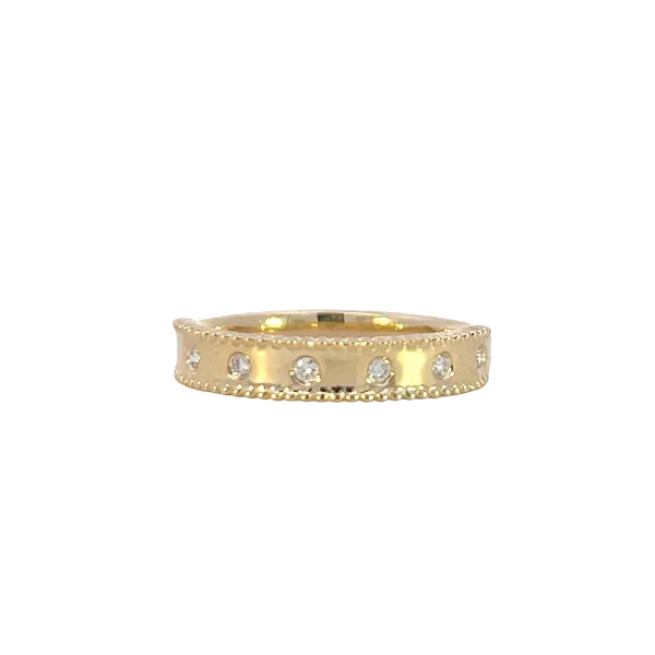 High polished Gypsy set Diamond Band with Beaded Edge-14ky Bryan Jewelry Prattville, AL