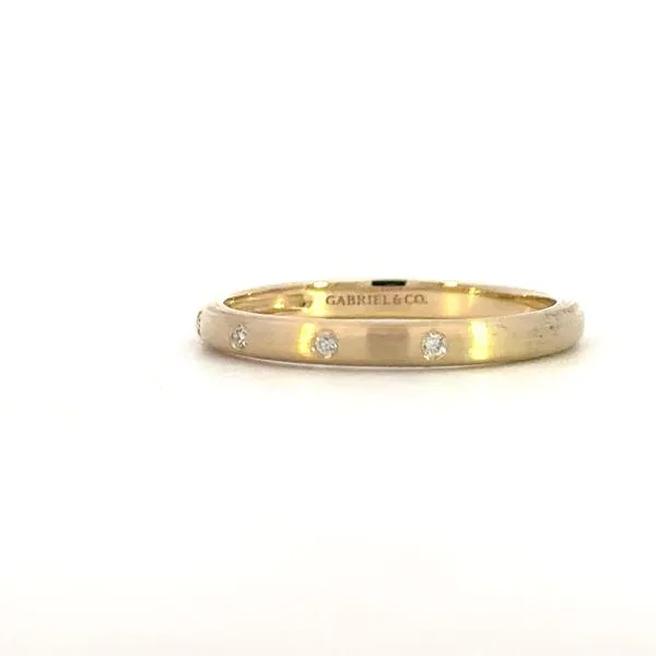 Gabriel Fashion-Satin Finished stackable flush set diamond station band in 14ky Image 2 Bryan Jewelry Prattville, AL