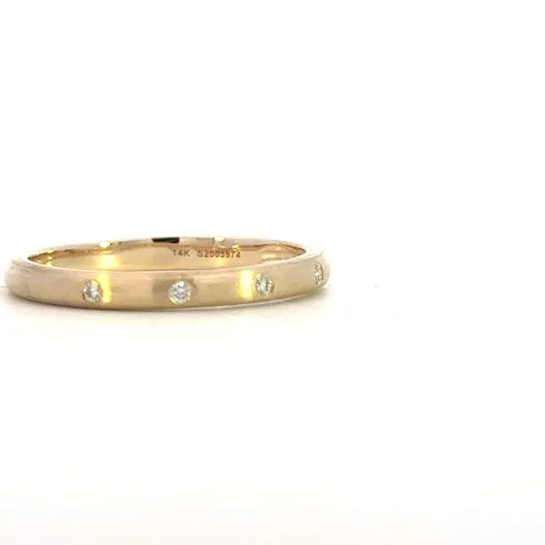 Gabriel Fashion-Satin Finished stackable flush set diamond station band in 14ky Image 5 Bryan Jewelry Prattville, AL