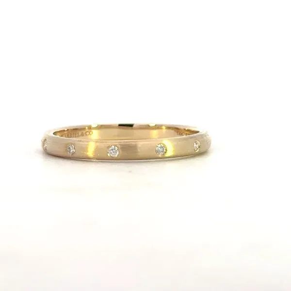 Gabriel Fashion-Satin Finished stackable flush set diamond station band in 14ky Bryan Jewelry Prattville, AL