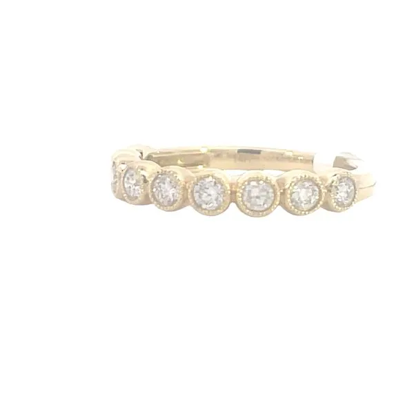 14ky- .50ctw nine (9) diamond band bezel set with milgrain pattern Image 3 Bryan Jewelry Prattville, AL