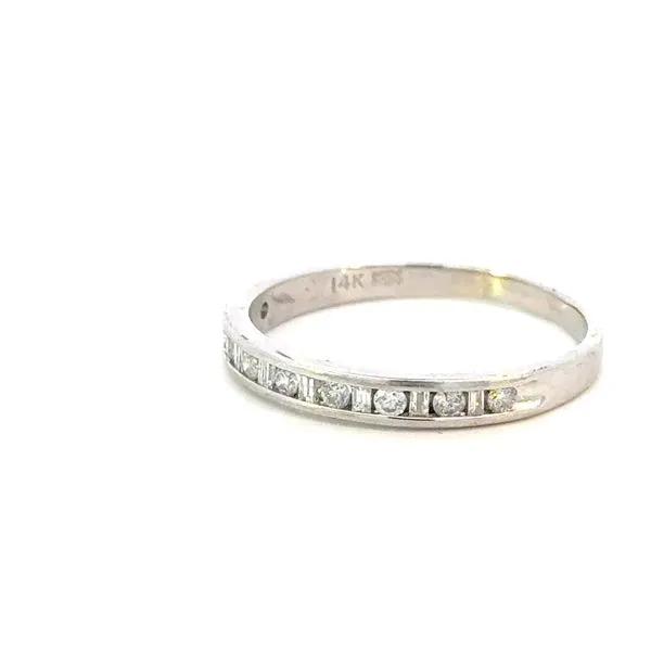 Previously Loved Alternating Baguette & Round Diamond Band Image 2 Bryan Jewelry Prattville, AL