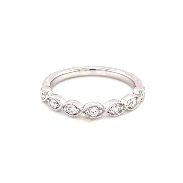 Milgrain Edged Marquise Shaped Sculpted Band-14kw Bryan Jewelry Prattville, AL