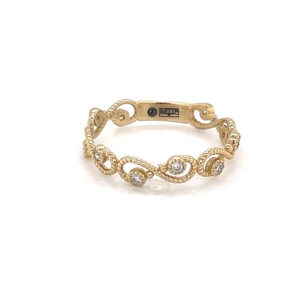 Scrolls and Sparkles Stackable Band in 14ky Image 3 Bryan Jewelry Prattville, AL