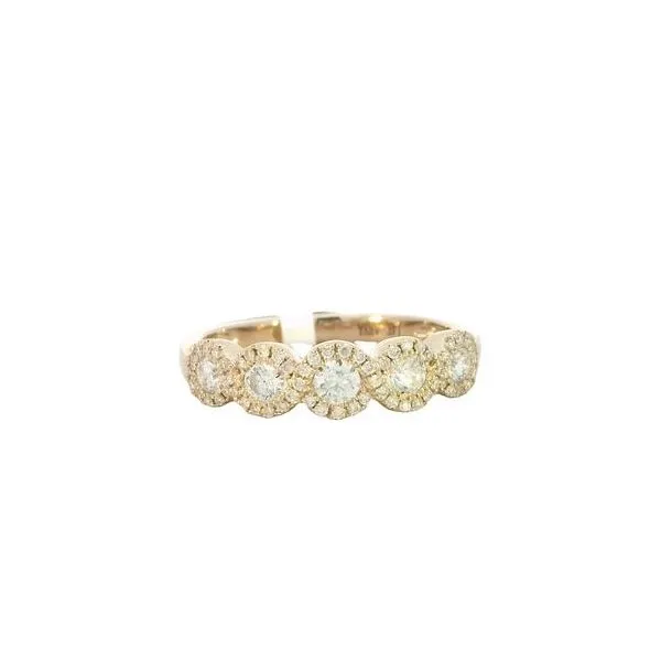 Anniversary style 5 Diamond halo ring in 14ky Bryan Jewelry Prattville, AL