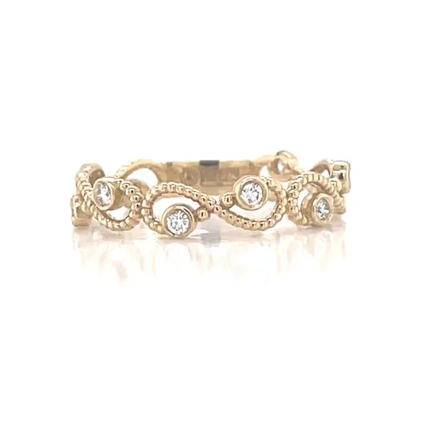 Scrolls and Sparkles Stackable Band in 14kw Image 2 Bryan Jewelry Prattville, AL