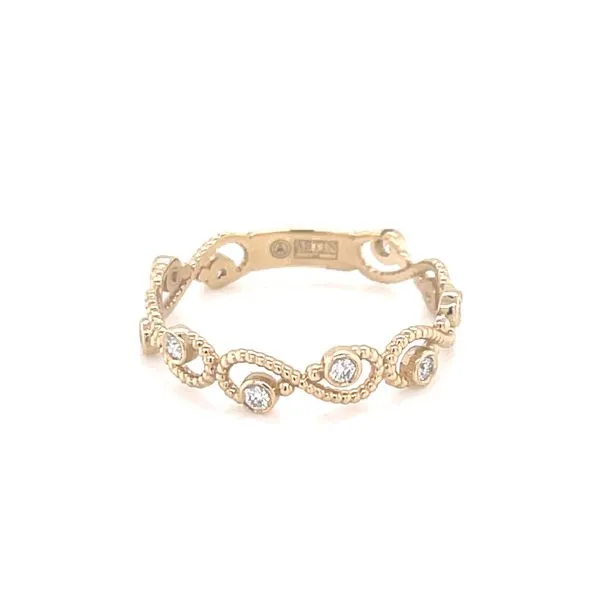 Scrolls and Sparkles Stackable Band in 14kw Image 3 Bryan Jewelry Prattville, AL