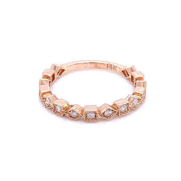 Geometric Shaped Diamond Stackable Band-14k Rose Image 2 Bryan Jewelry Prattville, AL