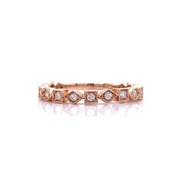 Geometric Shaped Diamond Stackable Band-14k Rose Bryan Jewelry Prattville, AL
