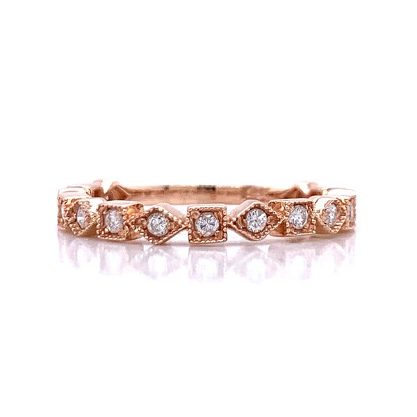 Geometric Shaped Diamond Stackable Band-14k Rose Bryan Jewelry Prattville, AL