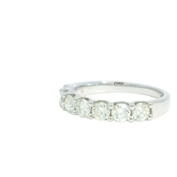 Crisp Lines, Brilliant Shine 7 Diamond Anniversary Band in 14k white gold Image 2 Bryan Jewelry Prattville, AL