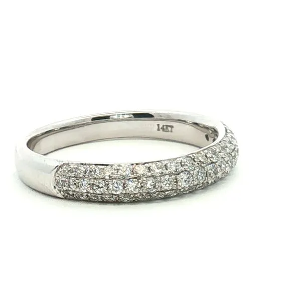 14kw 1/2ctw Triple Row Pave' set diamond band Image 2 Bryan Jewelry Prattville, AL